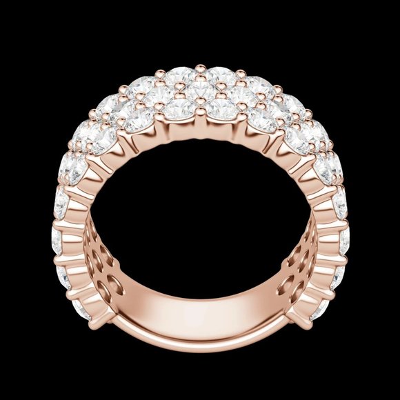 Round Cut Bold Pavé Semi-Eternity Band (4 Tcw), Lab Grown Diamond - Picture 5 of 9